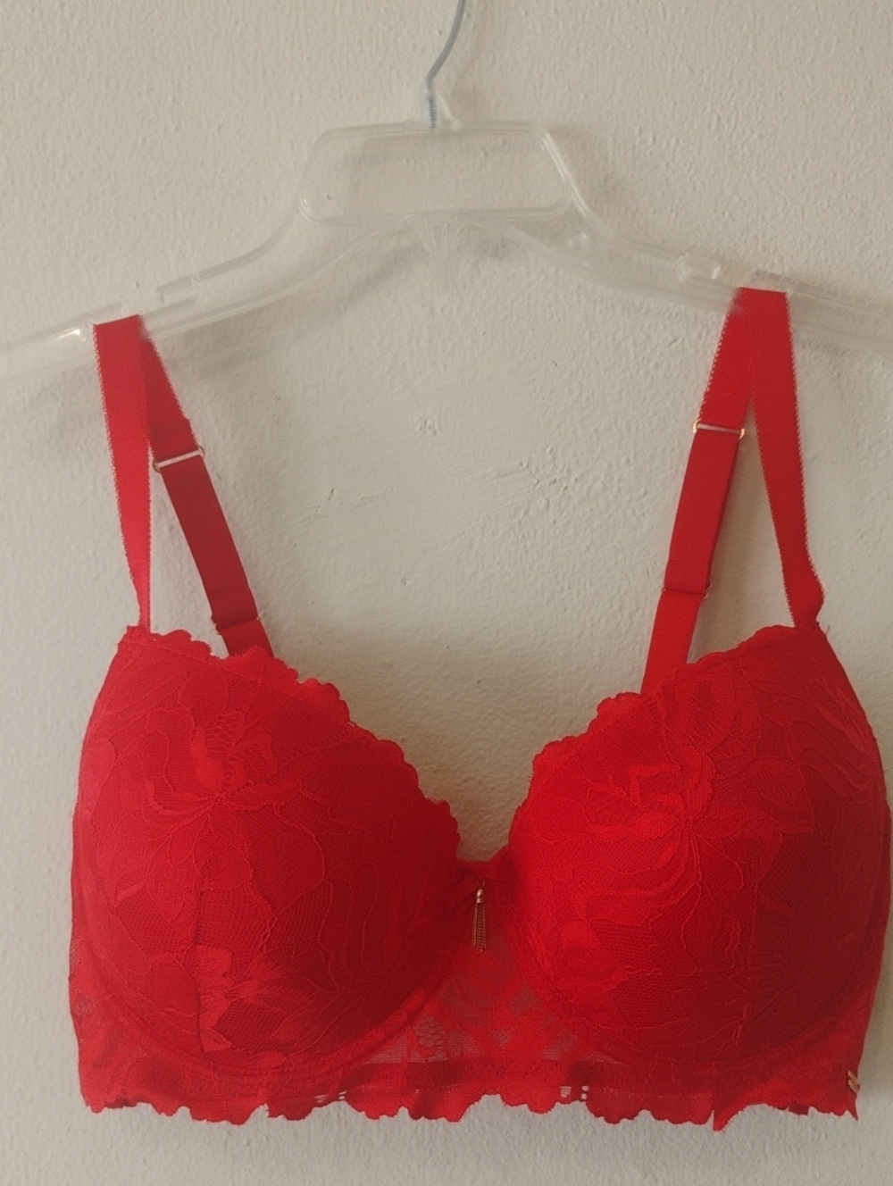 RACHEL Rachel Roy Red Lace Push-Up Bra 40 DD